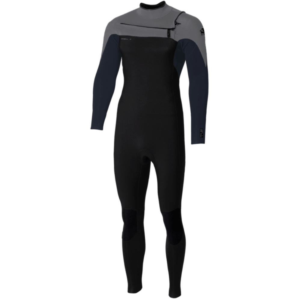 2026 O'Neill Da Uomo Epic 3/2mm Chest Zip Muta 5646 - Black / Slate / Smoke